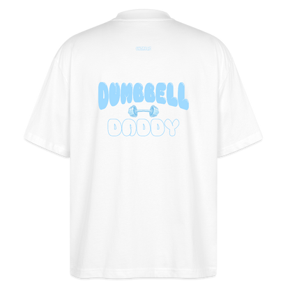 "Dumbbell Daddy" Oversized Premium Tee - Weiß