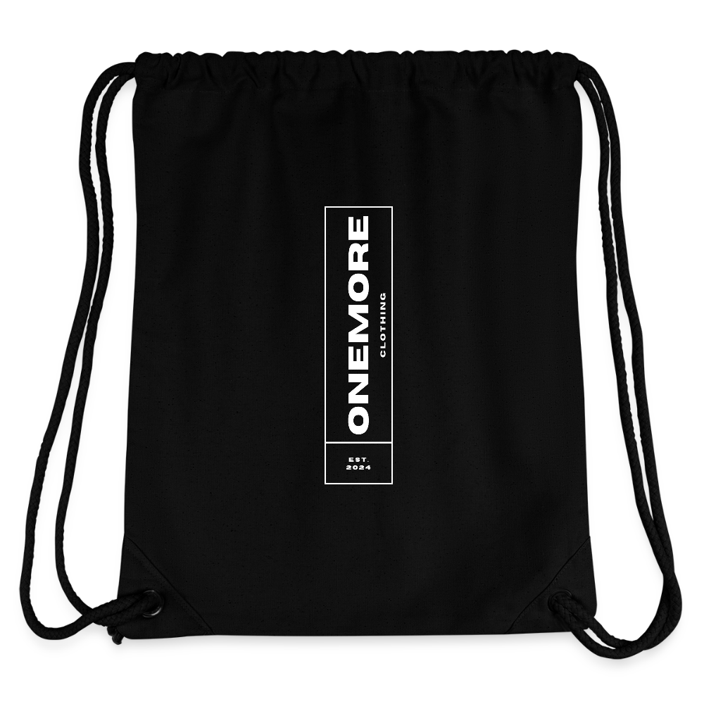 "ONEmore" Recycled Gym Bag Frontprint- Schwarz